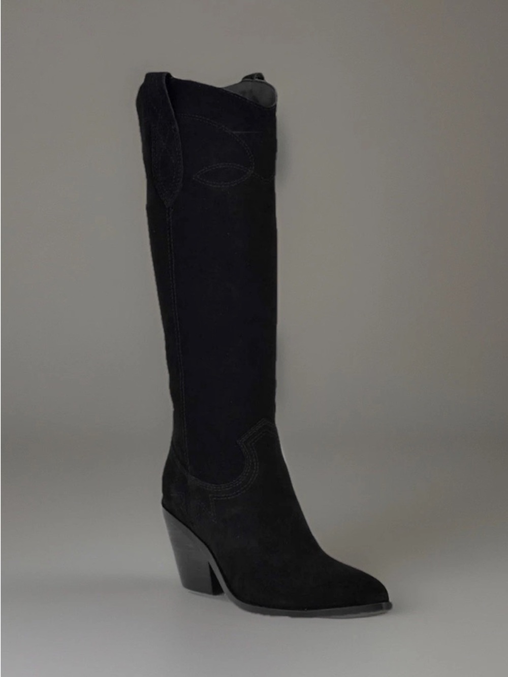 NIB Nine West Size 7.5M Women’s Black Suede Cowboy Boots Pointed Toe Women’s